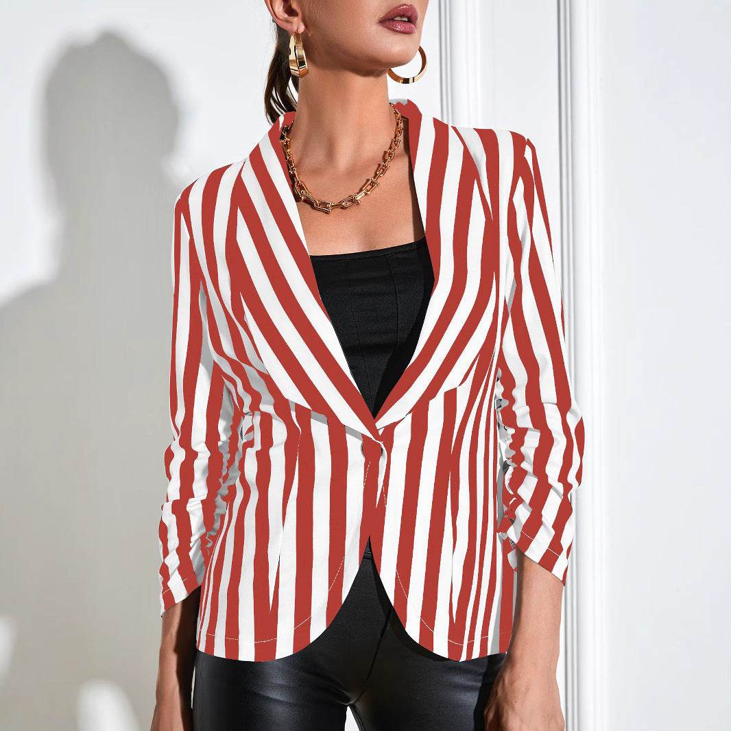 Buycenter Cropped Casual Jacket - Slim Fit 3/4 Sleeve Fashion - Buy Center