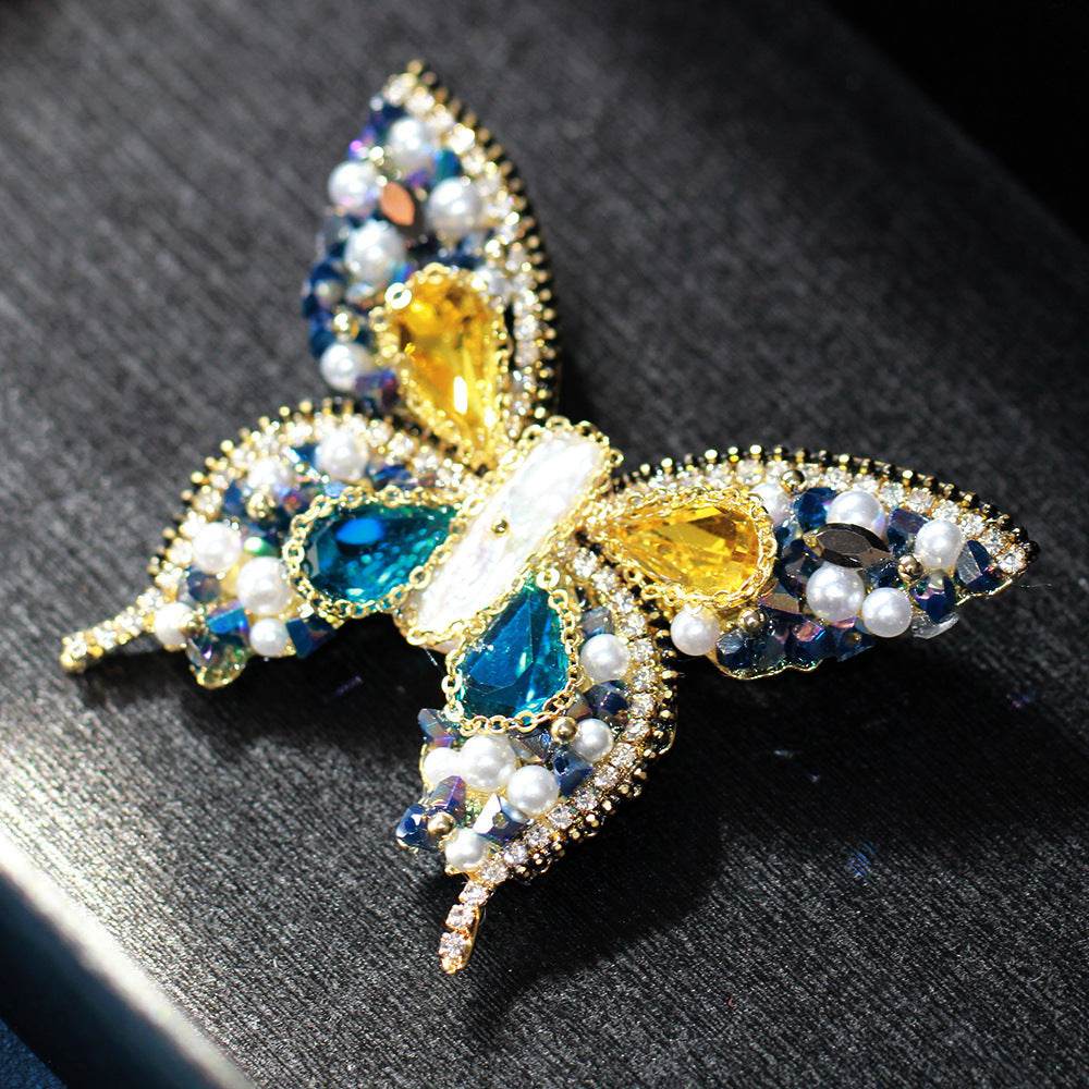 Elegant Handmade DIY Sticky Beads Butterfly Brooch for Stylish Women - Buy Center