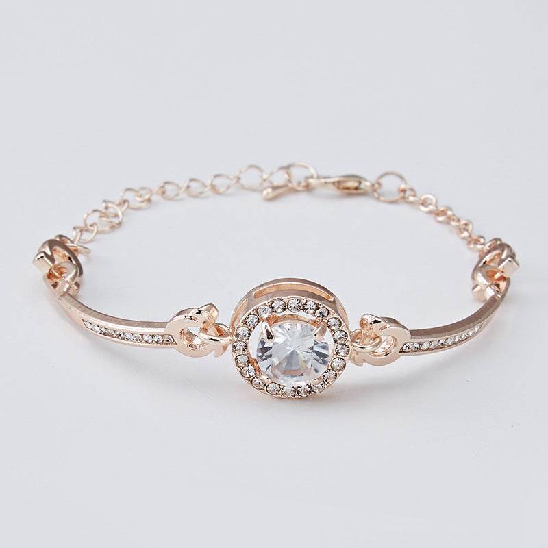 Buy Center Women's Diamond Quartz Watch - Elegant Rose Gold & Silver - Buy Center