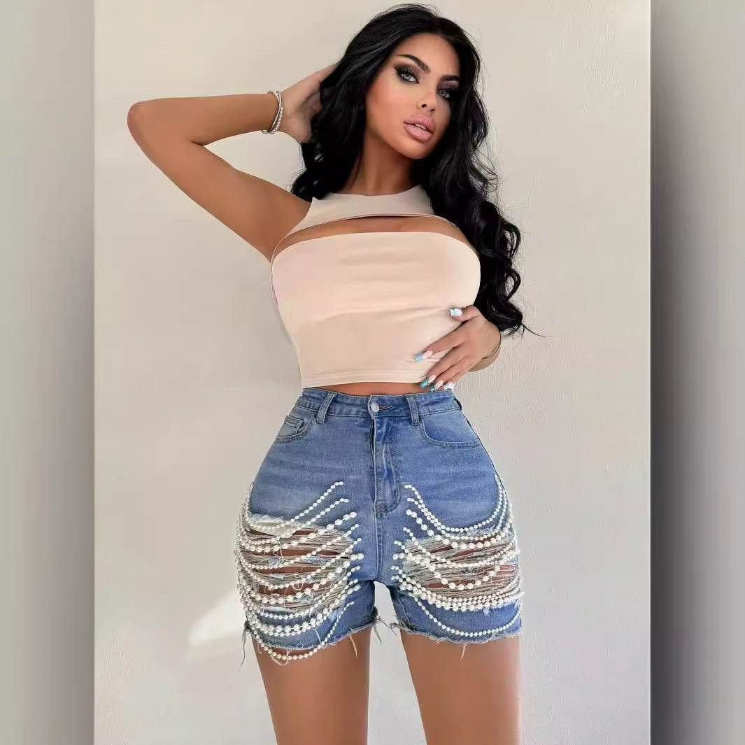 Buycenter High Waist Denim Shorts for Women - Ripped Street Style Fashion - Buy Center