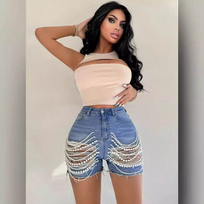 Buycenter High Waist Denim Shorts for Women - Ripped Street Style Fashion - Buy Center