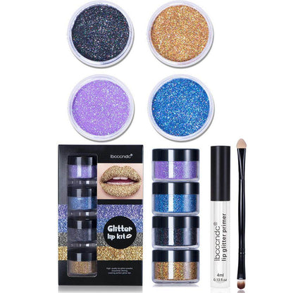 Glitter Lip Gloss Kit - Waterproof & Long Lasting Shine with Primer - Buy Center