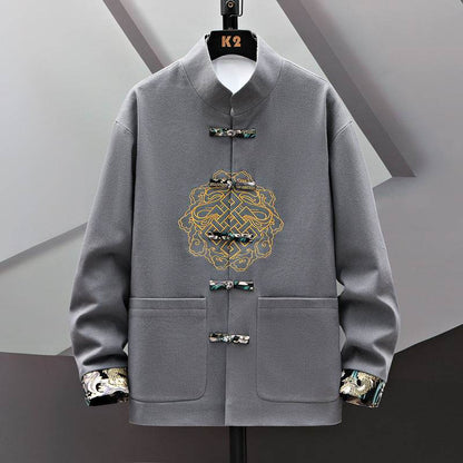 Buycenter Embroidered Chinese Coat - Stylish Buckle Design in Various Colors - Buy Center