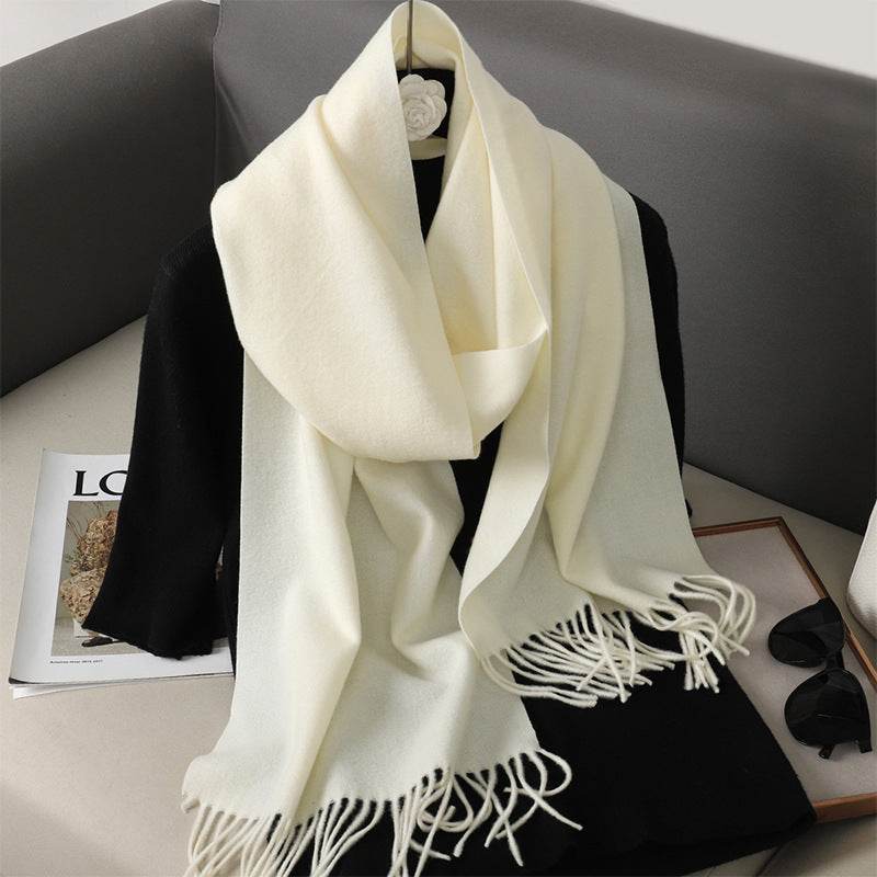 Solid Color Cashmere-like Scarf for Women - Warm, Quick-Drying Shawl - Buy Center