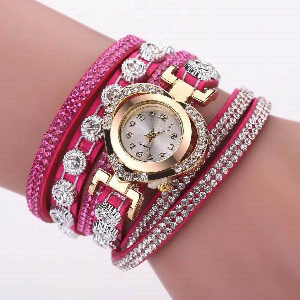 Buy Center Heart Shape Bracelet Watch - Multi-Color Diamond Dial for Women - Buy Center