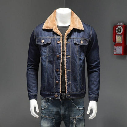 Men's Thickened Denim Jacket - Fleece-Lined for Warmth & Style - Buy Center