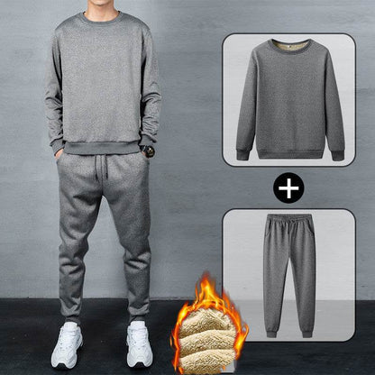 Plus Velvet Men's Casual Pajama Set - Stylish Lamb Velvet Comfort - Buy Center