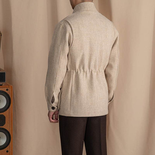 Retro Warm Tweed Safari Jacket - Stylish British Wool Outerwear 2025 - Buy Center