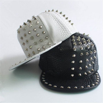 Buycenter Solid Color Leather Baseball Cap - Adjustable Flat Brim Hat - Buy Center