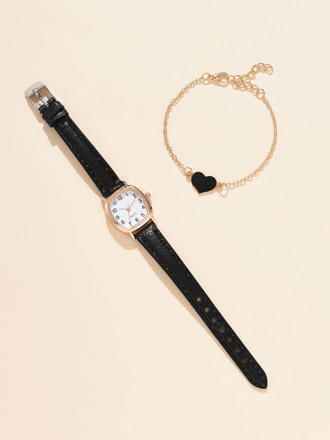 Buy Center Retro Women's Watch - Elegant Square Plate & Imitation Leather - Buy Center