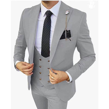 Stylish Men's Three Piece Suit - Lightweight Cotton for Any Occasion - Buy Center