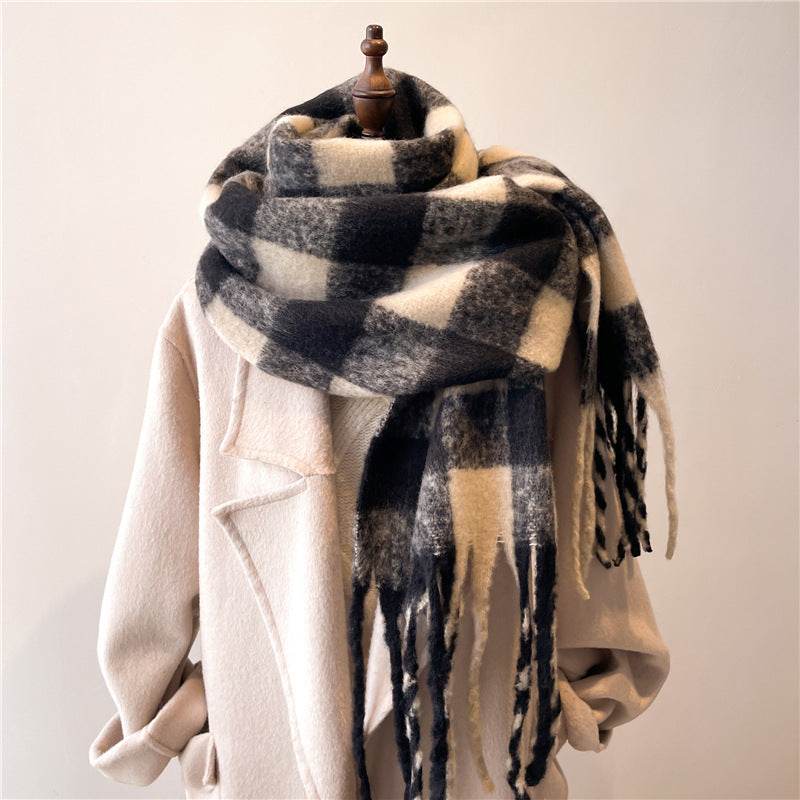 Warm Plaid Winter Scarf for Men & Women - Stylish Knitted Accessory - Buy Center