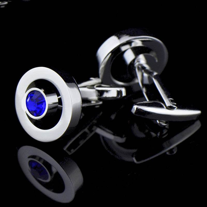 Men's Zircon Crystal Cufflinks - Elegant Fashion Accessory for Formal Wear - Buy Center