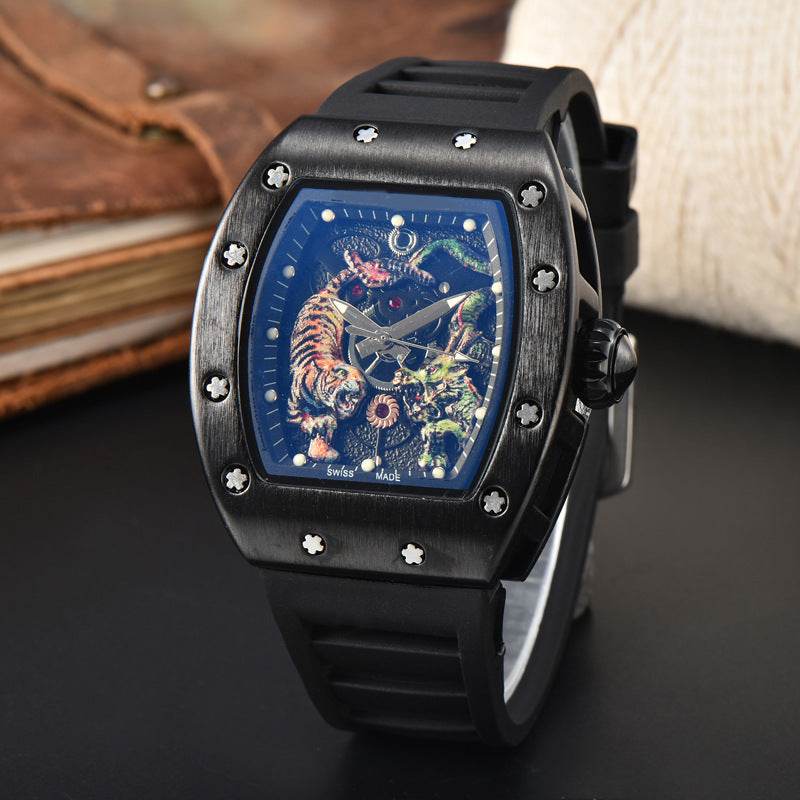 Buy Center Dragon Tiger Quartz Watch - Stylish Alloy Male Timepiece - Buy Center