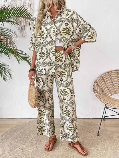 Women's Spring Summer Vacation Two-Piece Set - Tropical Style - Buy Center
