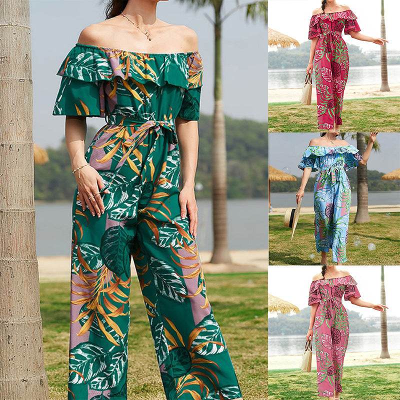 Fashion Printing Lace Up Jumpsuit - Trendy Styles for 2025 - Buy Center