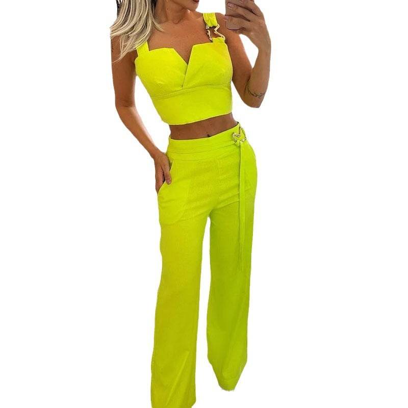 Buycenter High Waist Wide Leg Pants - Slimming Casual Jumpsuit for Women - Buy Center