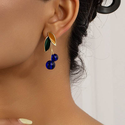 Trendy Cherry-Shaped Earrings - Stylish Alloy Design for Women 2025 - Buy Center