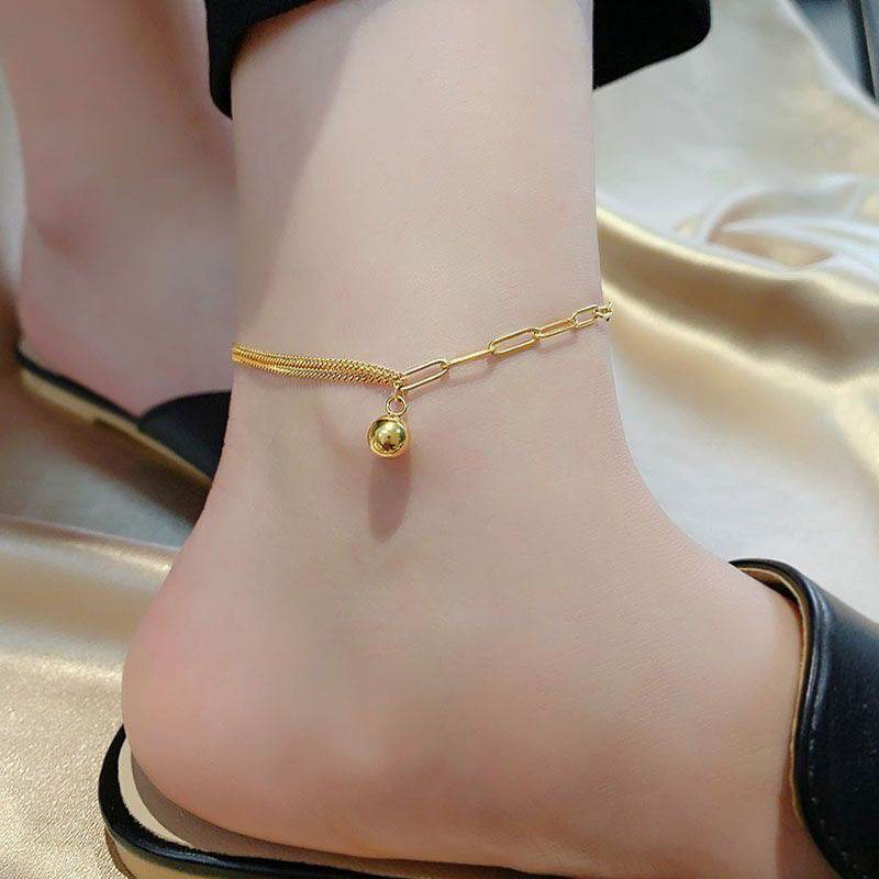 Buy Center Small Golden Balls Titanium Steel Anklet for Women - Buy Center