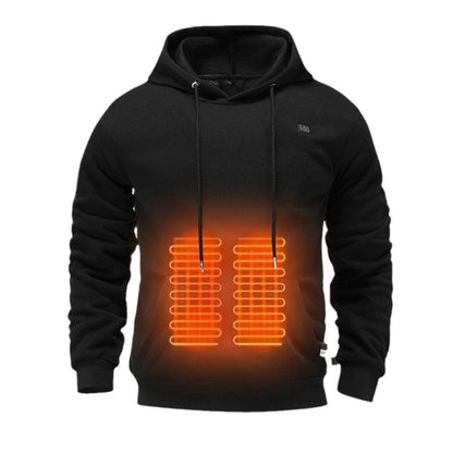 Men's USB Heating Brushed Hoodie - Warm Pullover for Cold Weather 2025 - Buy Center