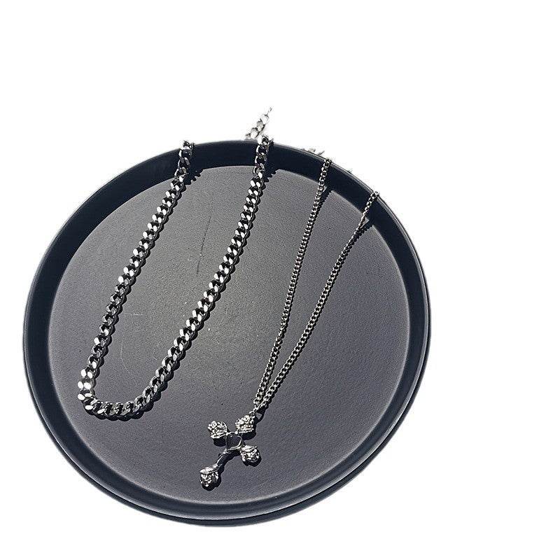 High Sense Flower Cross Necklace - Stylish Titanium Steel for 2025 Fashion - Buy Center