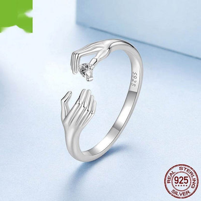 Buycenter 925 Sterling Silver Open Heart Ring - Elegant Women's Design - Buy Center