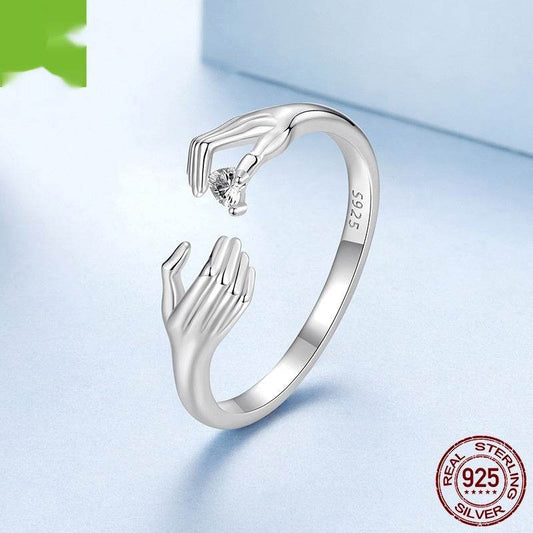 Buycenter 925 Sterling Silver Open Heart Ring - Elegant Women's Design - Buy Center