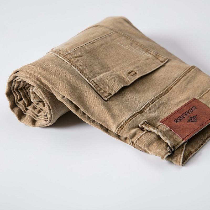 Buycenter Men's Skinny Trousers - Comfortable Mid Waist Denim Pants - Buy Center