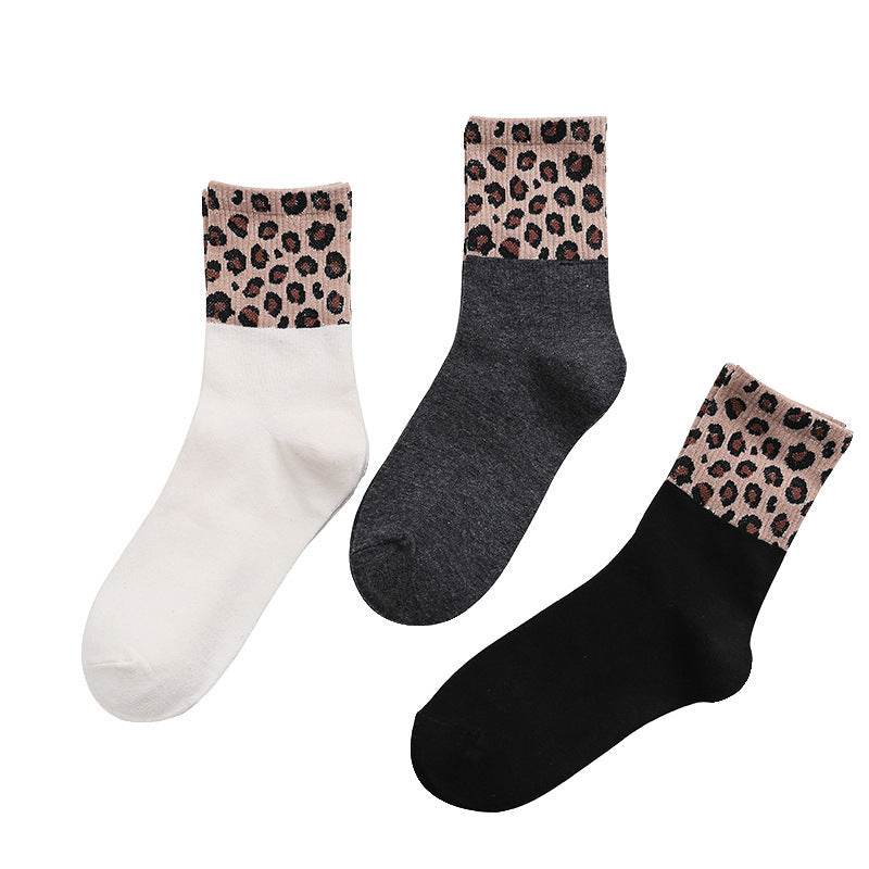 Mid-Calf Leopard Print Socks for Women - Stylish Cotton Comfort 2025 - Buy Center