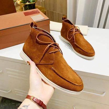 Men's Ankle Lace-up Flat Pumps - Stylish Mid-top Casual Boots 2025 - Buy Center