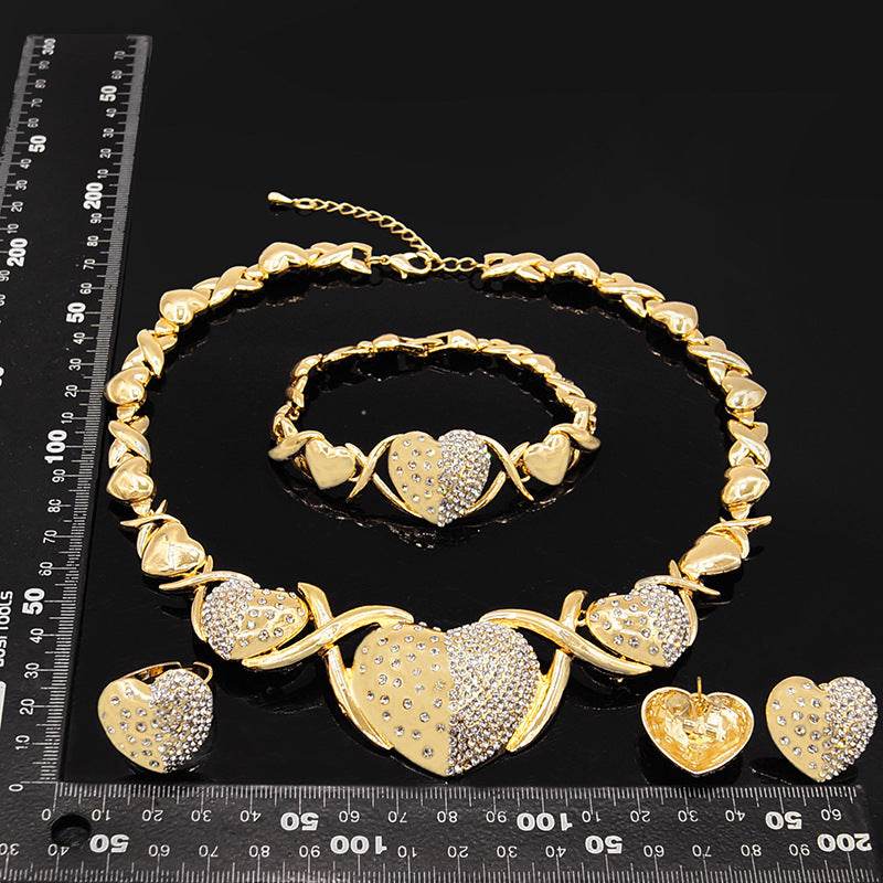 Buy Center Gold Zinc Alloy Jewelry Set - Necklace, Earrings, Bracelet, Ring - Buy Center