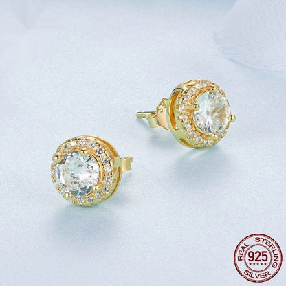 S925 Sterling Silver Stud Earrings - White Gold Plated Luxury for Women - Buy Center