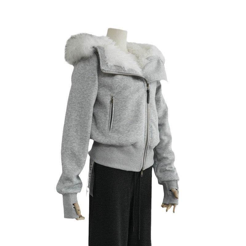 Hooded Fur Collar Plush Cotton Coat - Stylish & Comfortable Outerwear 2025 - Buy Center