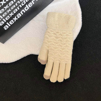 Women's Thick Velvet Gloves - Double-layer, Touchscreen Ready for Winter - Buy Center