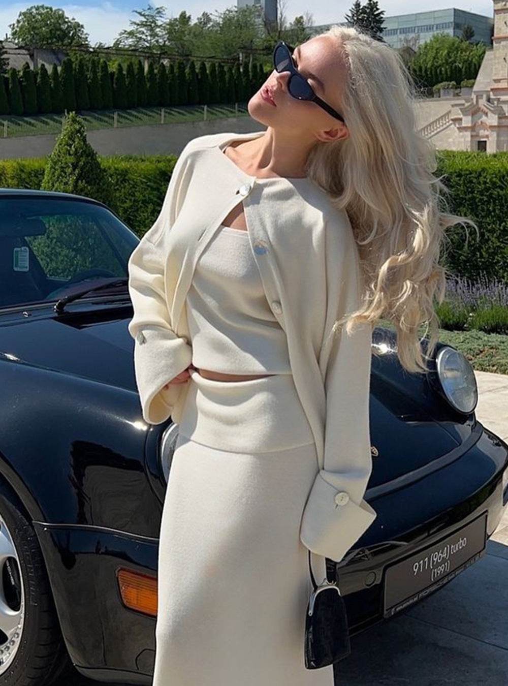 Buycenter Women's Knitting Cardigan - Loose Fit Pullover for Autumn/Winter - Buy Center