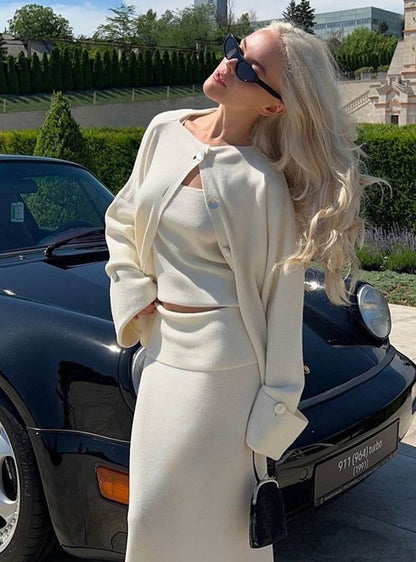 Buycenter Women's Knitting Cardigan - Loose Fit Pullover for Autumn/Winter - Buy Center