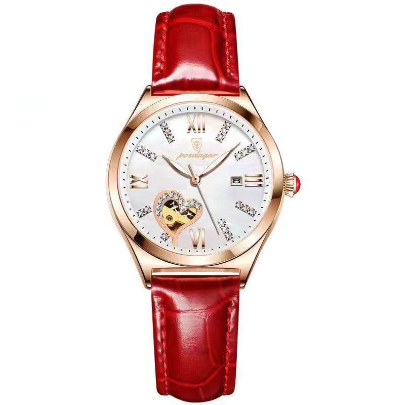 Stylish Female Student Automatic Mechanical Watch - Rhinestone Elegance - Buy Center