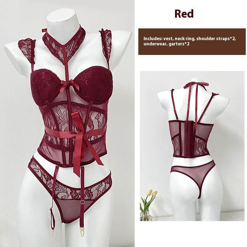 Women's Fishbone Camisole - Wine Red Halter Top with Detachable Straps - Buy Center