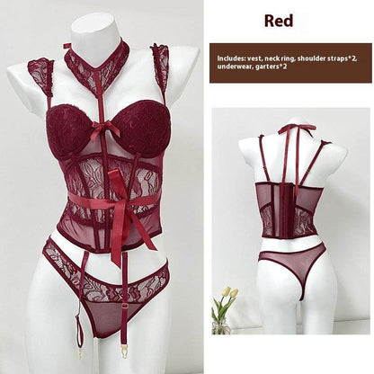 Women's Fishbone Camisole - Wine Red Halter Top with Detachable Straps - Buy Center