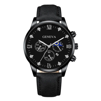 Buy Center Men's Casual Quartz Watch - Stylish Imagination with Imitation Leather Strap - Buy Center