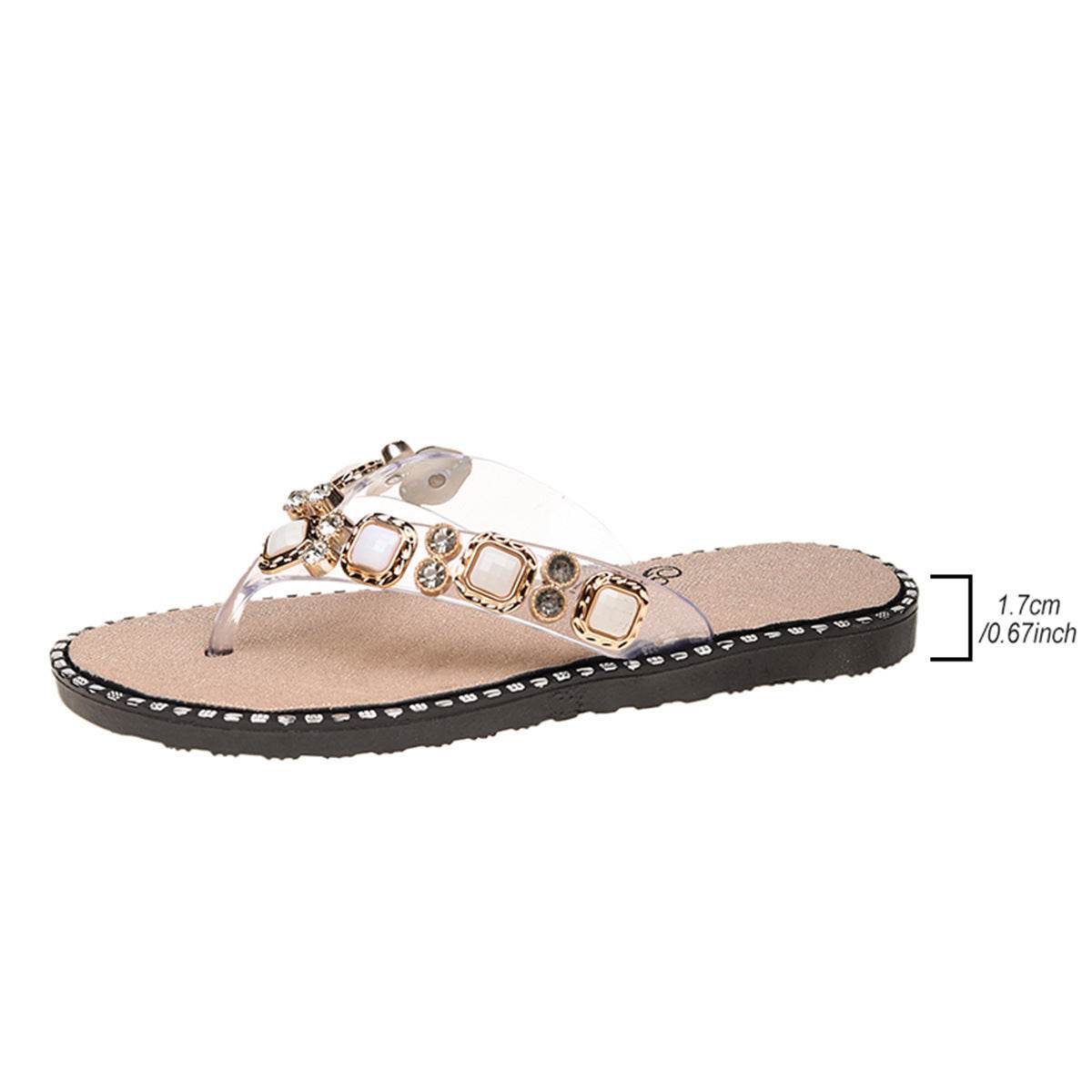 Buycenter Women's Summer Flip-Flops - Casual Rubber Slippers in Gold & Black - Buy Center