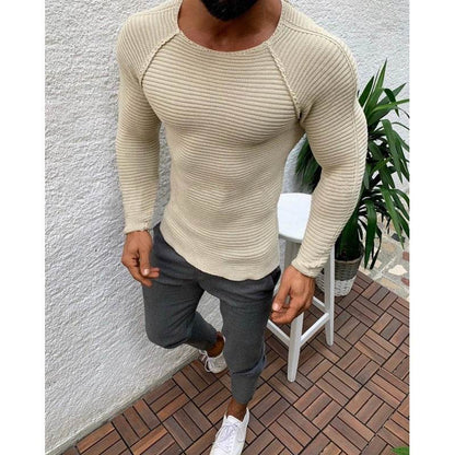 Buycenter Men's Crew Neck Pullover Sweater - Slim Fit Casual Knitwear - Buy Center