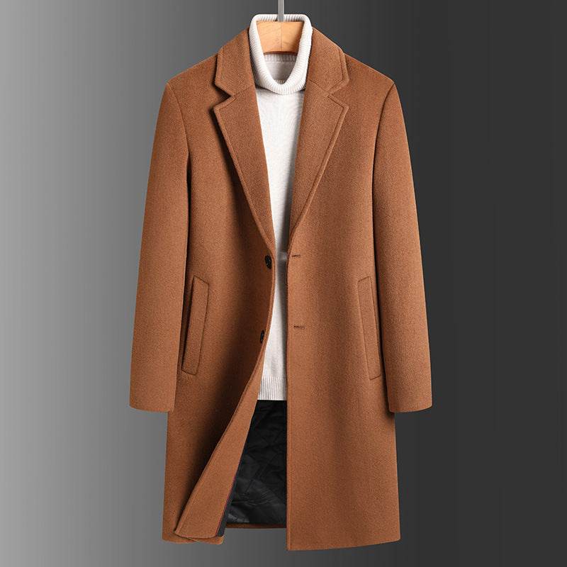 Winter Woolen Men's Slim Trench Coat - Thick Warm Casual Jacket 2025 - Buy Center