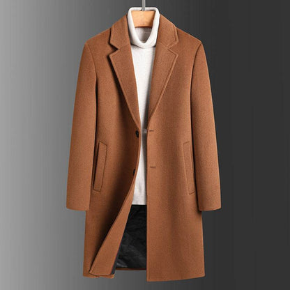 Winter Woolen Men's Slim Trench Coat - Thick Warm Casual Jacket 2025 - Buy Center