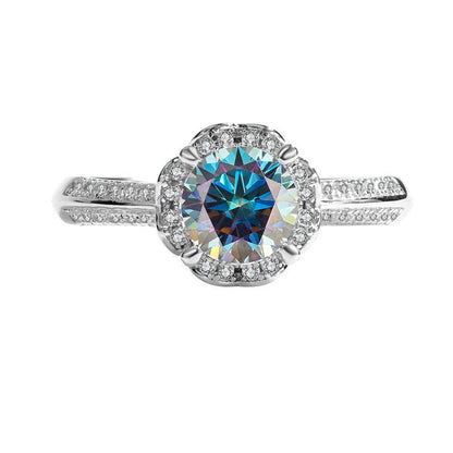 Buy Center Sterling Silver Moissanite Bridal Bouquet Ring - Adjustable Size - Buy Center