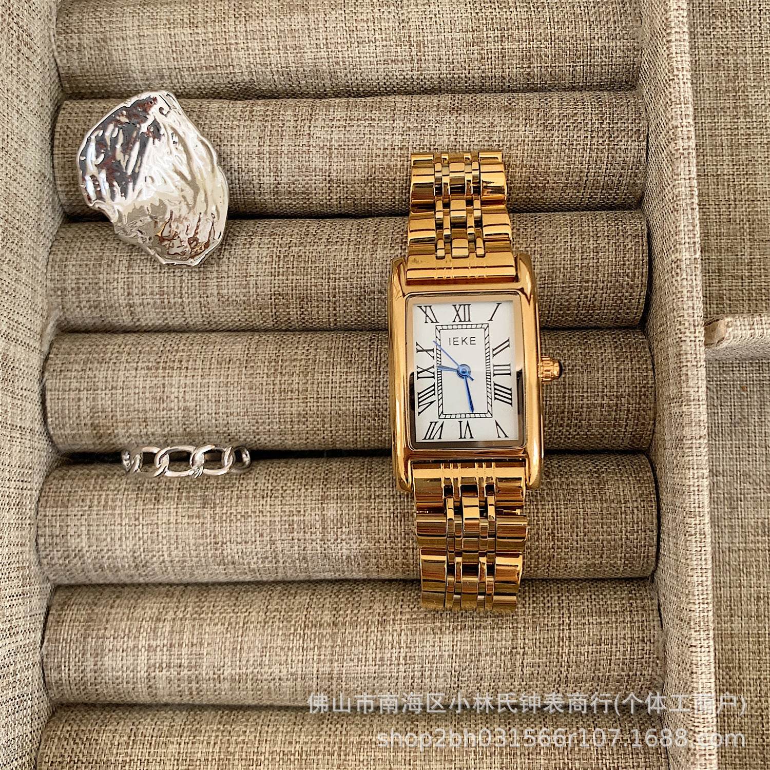 Buy Center Retro Women's Gold Dress Watch - Stylish Steel Belt Design - Buy Center