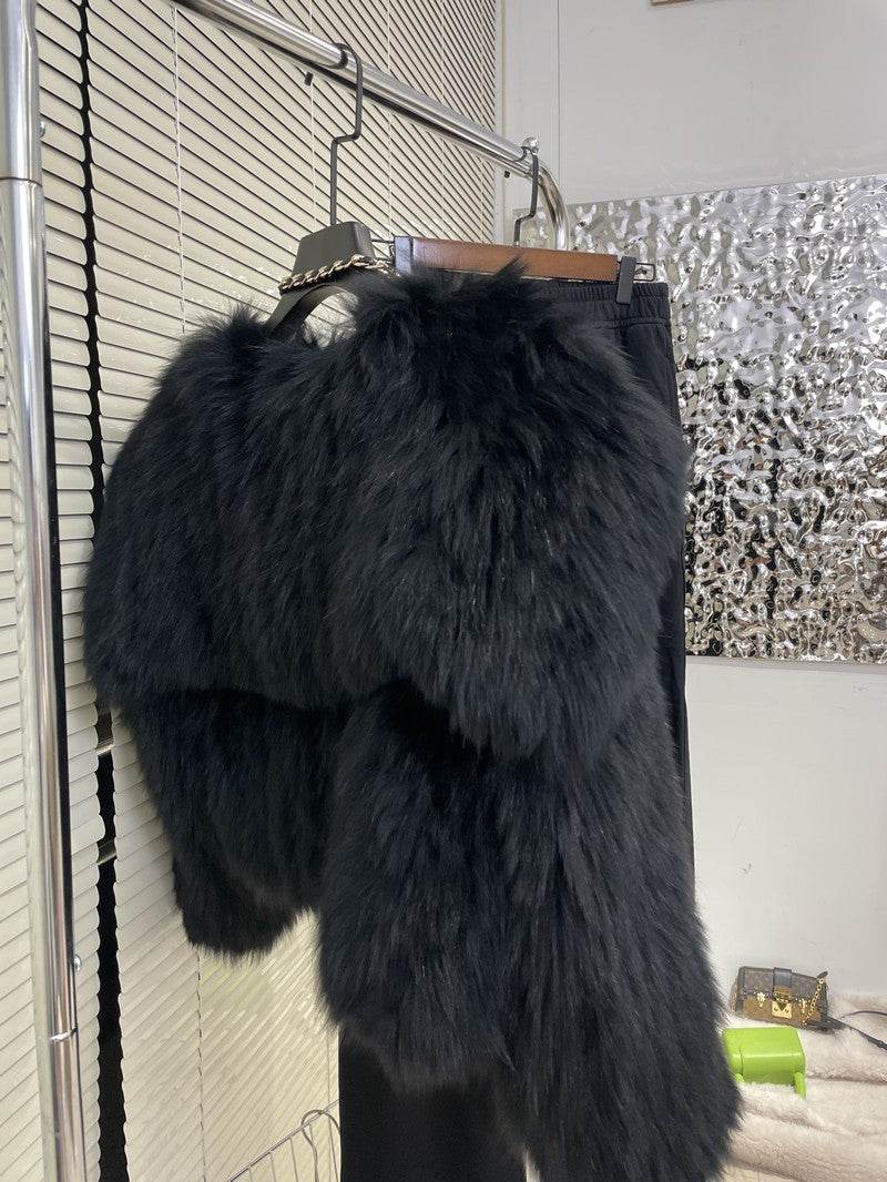 Buycenter Women's Fur Young Coat - Stylish Lapel Design, Short Length - Buy Center