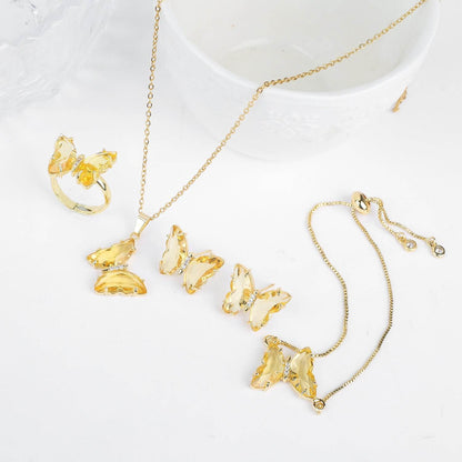 Buycenter Lucky Crystal Butterfly Jewelry Set - Necklace, Earrings & More - Buy Center