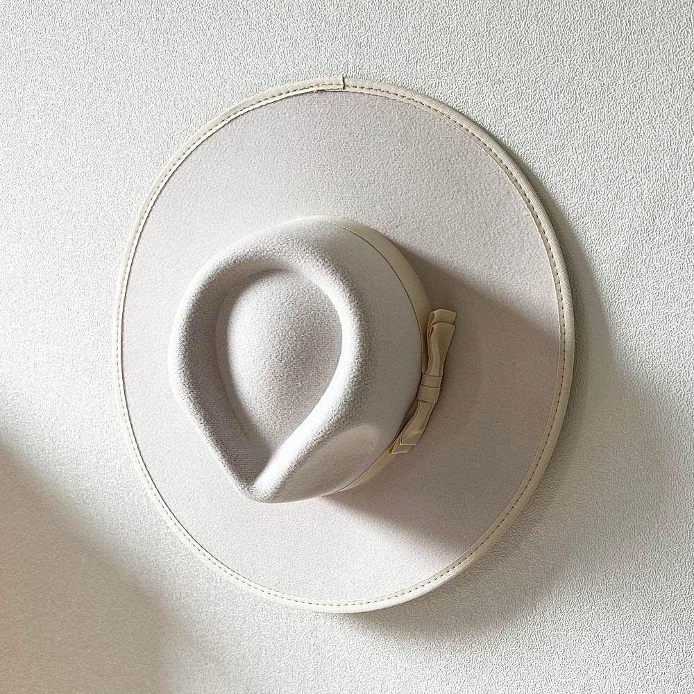 Buycenter Women's Fashion Bow Hat - Stylish Large Brim Tapered Cap - Buy Center