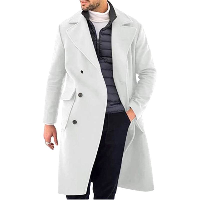 Thickened Woolen Men's Coat - Double Breasted, Stylish Colors for 2025 - Buy Center